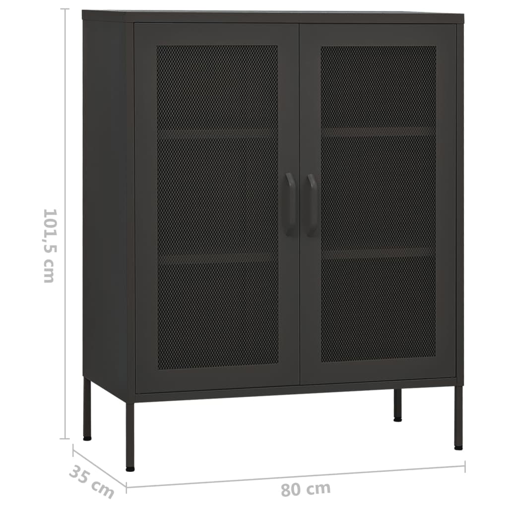 vidaXL Lagerschrank Anthrazit 80x35x101,5 cm Stahl