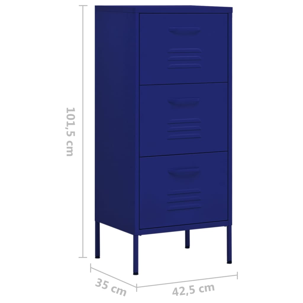 vidaXL Lagerschrank Marineblau 42,5x35x101,5 cm Stahl