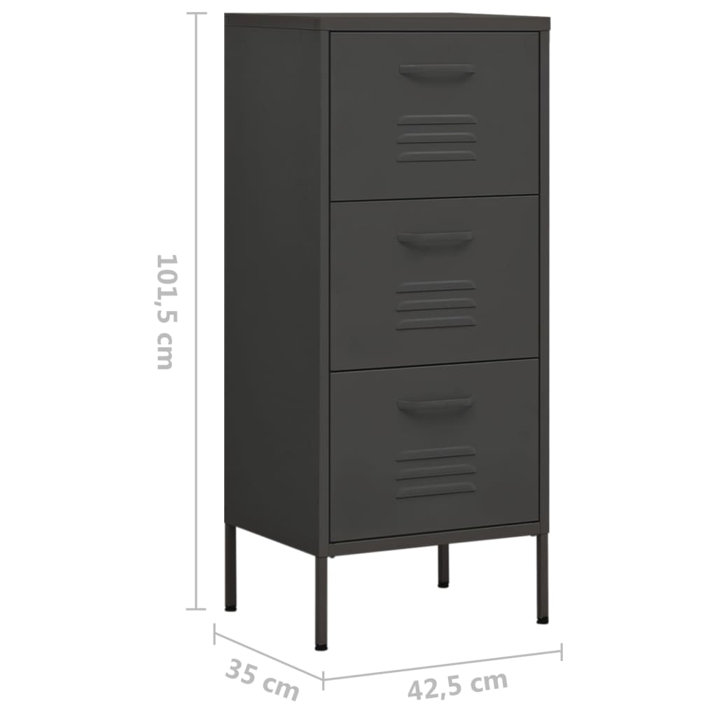 vidaXL Lagerschrank Anthrazit 42,5x35x101,5 cm Stahl