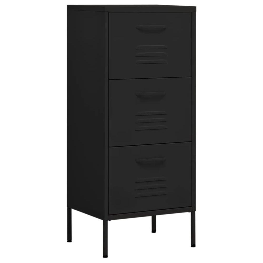 Lagerschrank Schwarz 42,5x35x101,5 cm Stahl Stilecasa