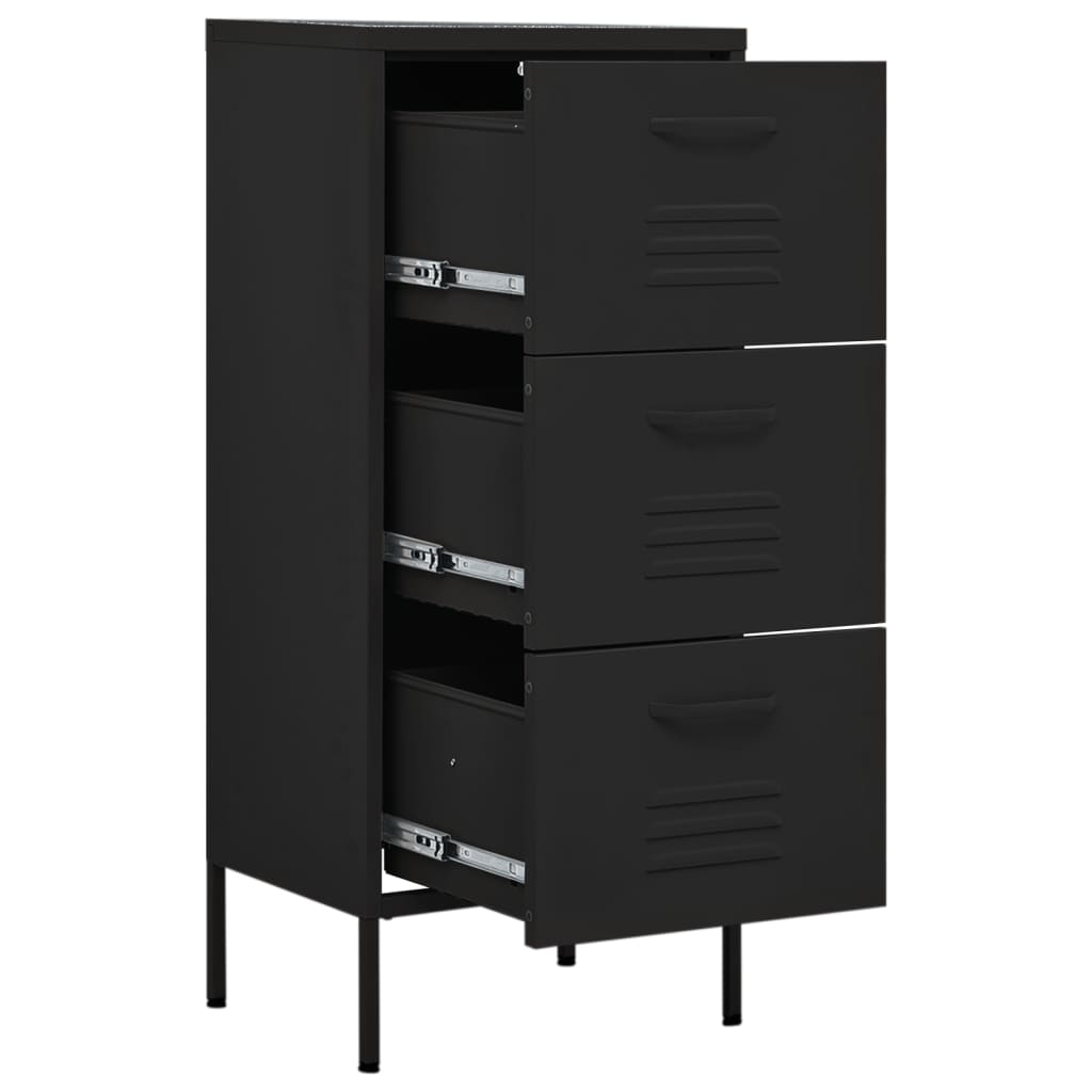 Lagerschrank Schwarz 42,5x35x101,5 cm Stahl Stilecasa