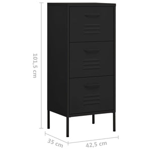 Lagerschrank Schwarz 42,5x35x101,5 cm Stahl Stilecasa