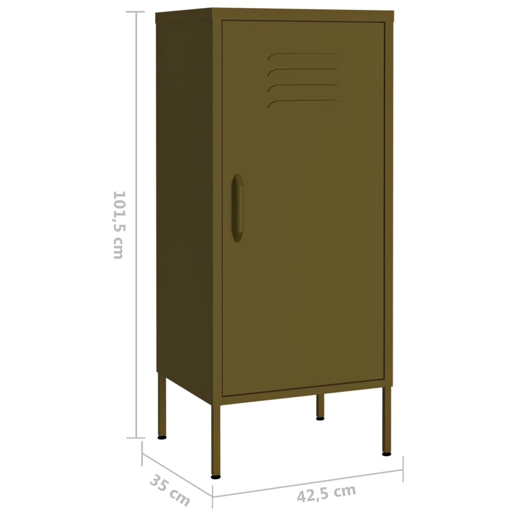 vidaXL Lagerschrank Olivgrün 42,5x35x101,5 cm Stahl