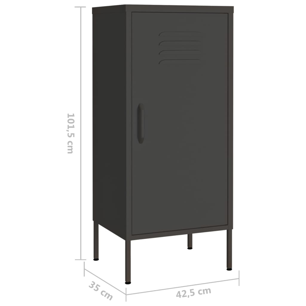 vidaXL Lagerschrank Anthrazit 42,5x35x101,5 cm Stahl