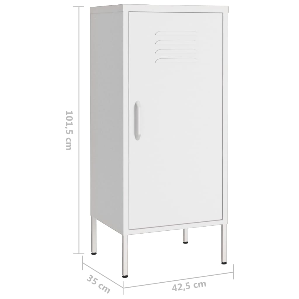 Lagerschrank Weiß 42,5x35x101,5 cm Stahl Stilecasa