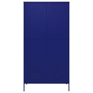 Kleiderschrank Marineblau 90x50x180 cm Stahl Stilecasa