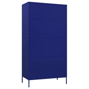 Kleiderschrank Marineblau 90x50x180 cm Stahl Stilecasa