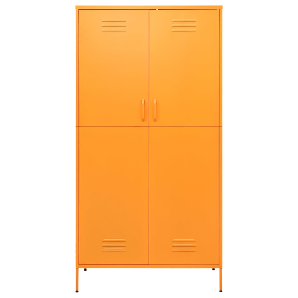 vidaXL Kleiderschrank Senfgelb 90x50x180 cm Stahl