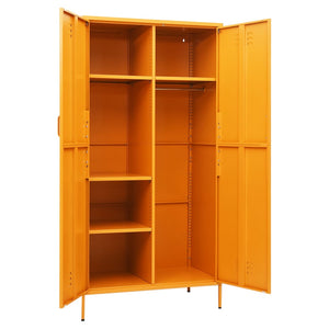 vidaXL Kleiderschrank Senfgelb 90x50x180 cm Stahl