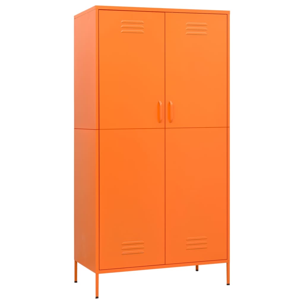 Kleiderschrank Orange 90x50x180 cm Stahl Stilecasa