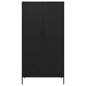 Kleiderschrank Schwarz 90x50x180 cm Stahl Stilecasa