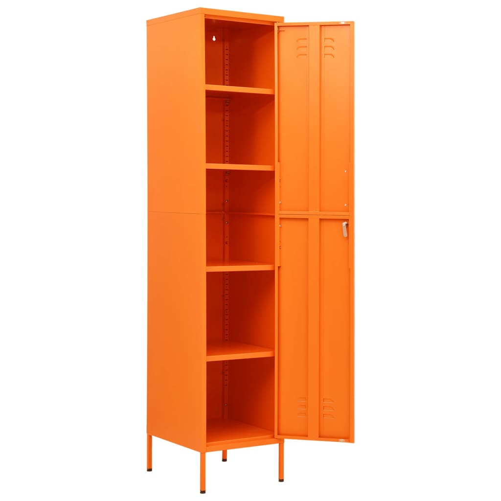 vidaXL Schließfachschrank Orange 35x46x180 cm Stahl