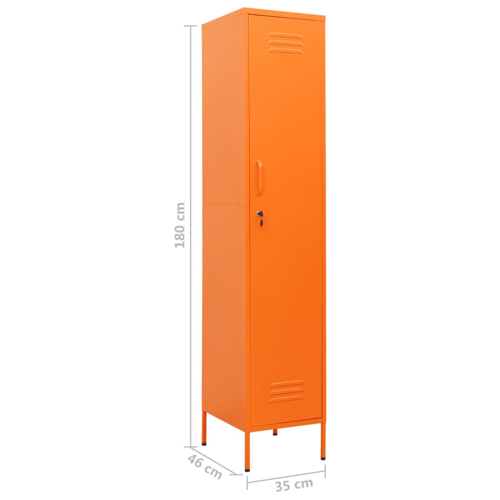 vidaXL Schließfachschrank Orange 35x46x180 cm Stahl