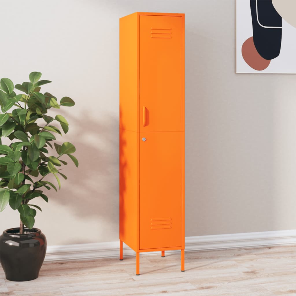 vidaXL Schließfachschrank Orange 35x46x180 cm Stahl