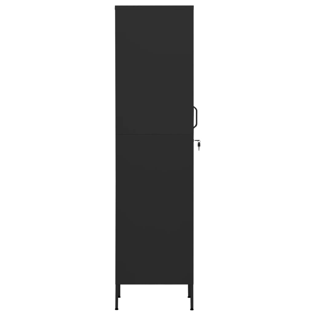 vidaXL Schließfachschrank Schwarz 35x46x180 cm Stahl