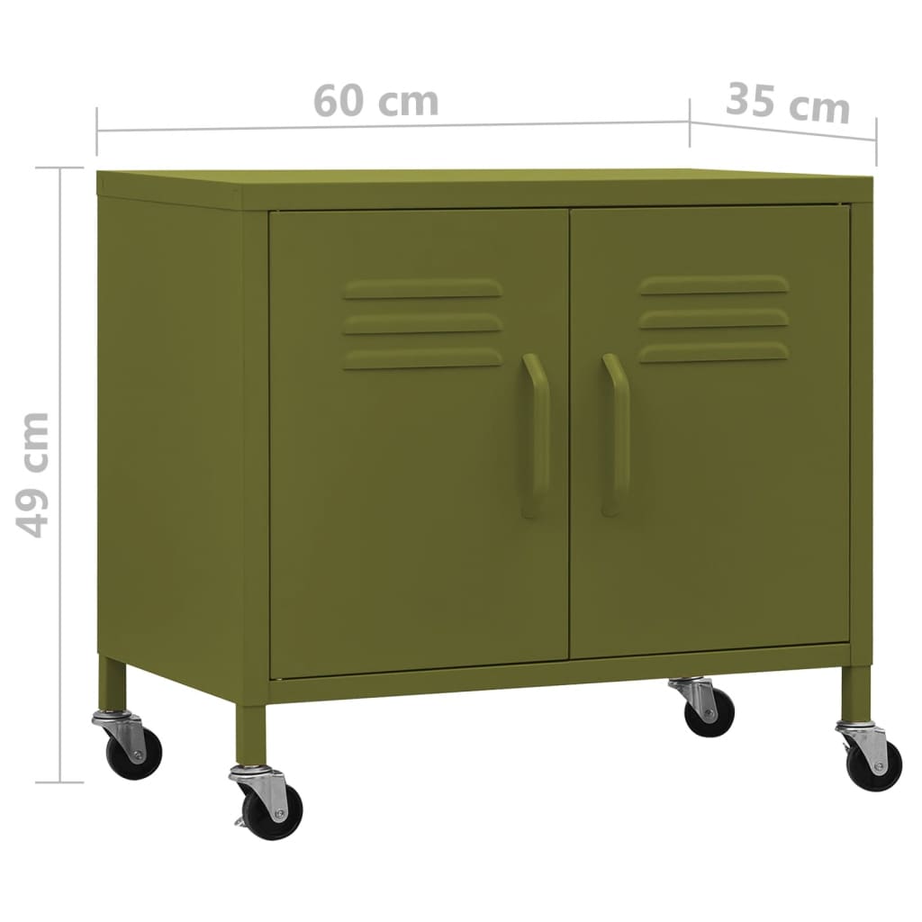 vidaXL Lagerschrank Olivgrün 60x35x56 cm Stahl