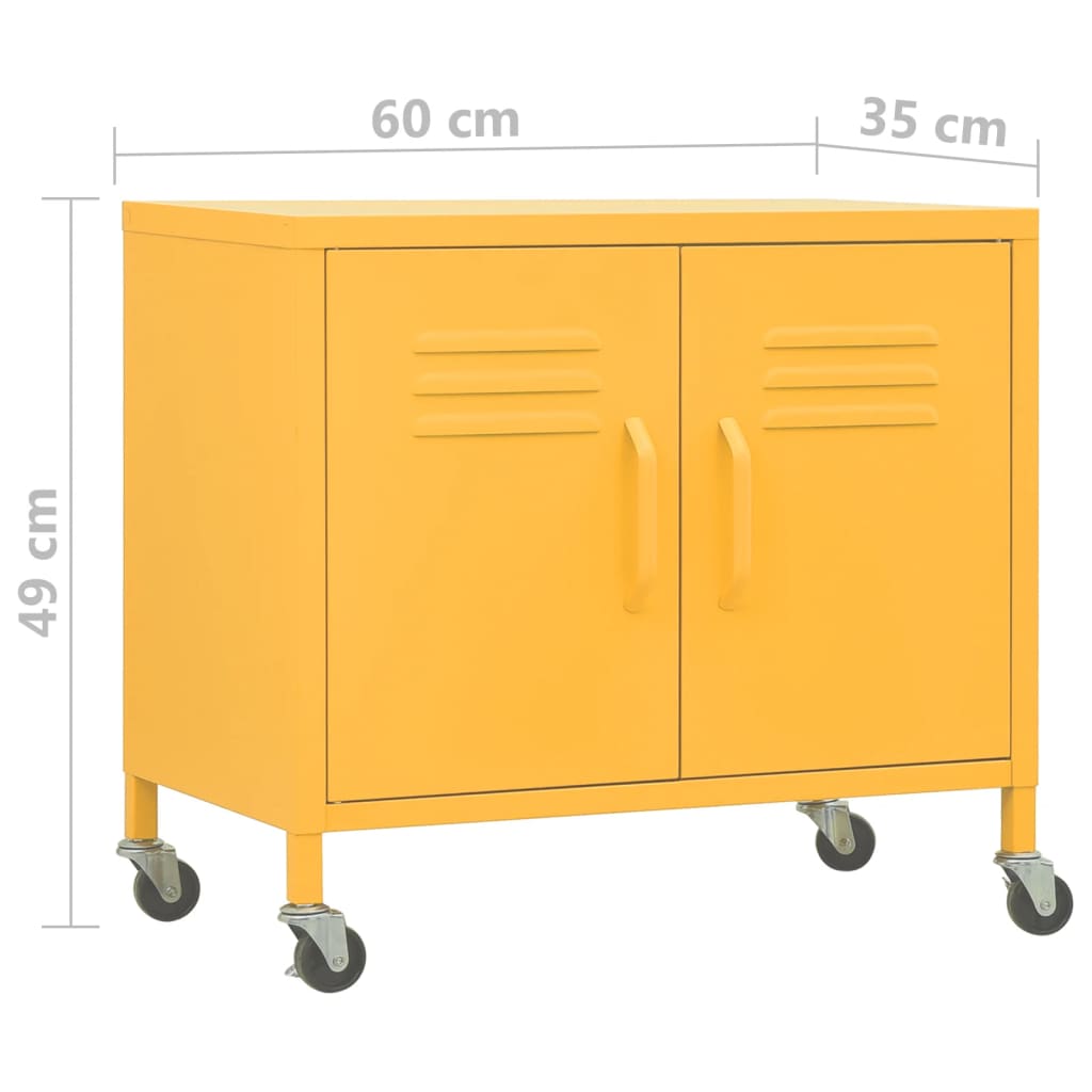 vidaXL Lagerschrank Senfgelb 60x35x56 cm Stahl