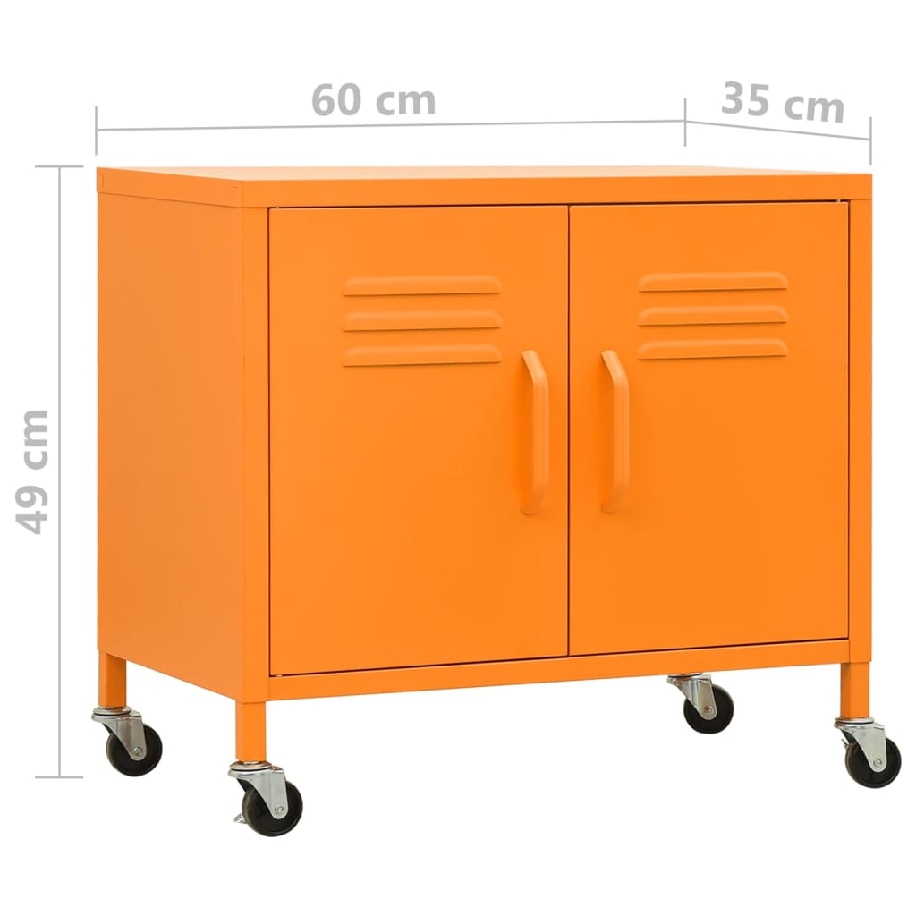 vidaXL Lagerschrank Orange 60x35x56 cm Stahl