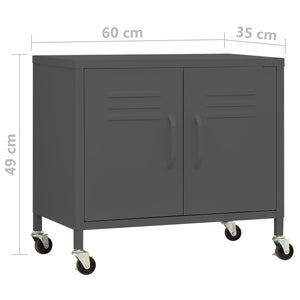 vidaXL Lagerschrank Anthrazit 60x35x56 cm Stahl