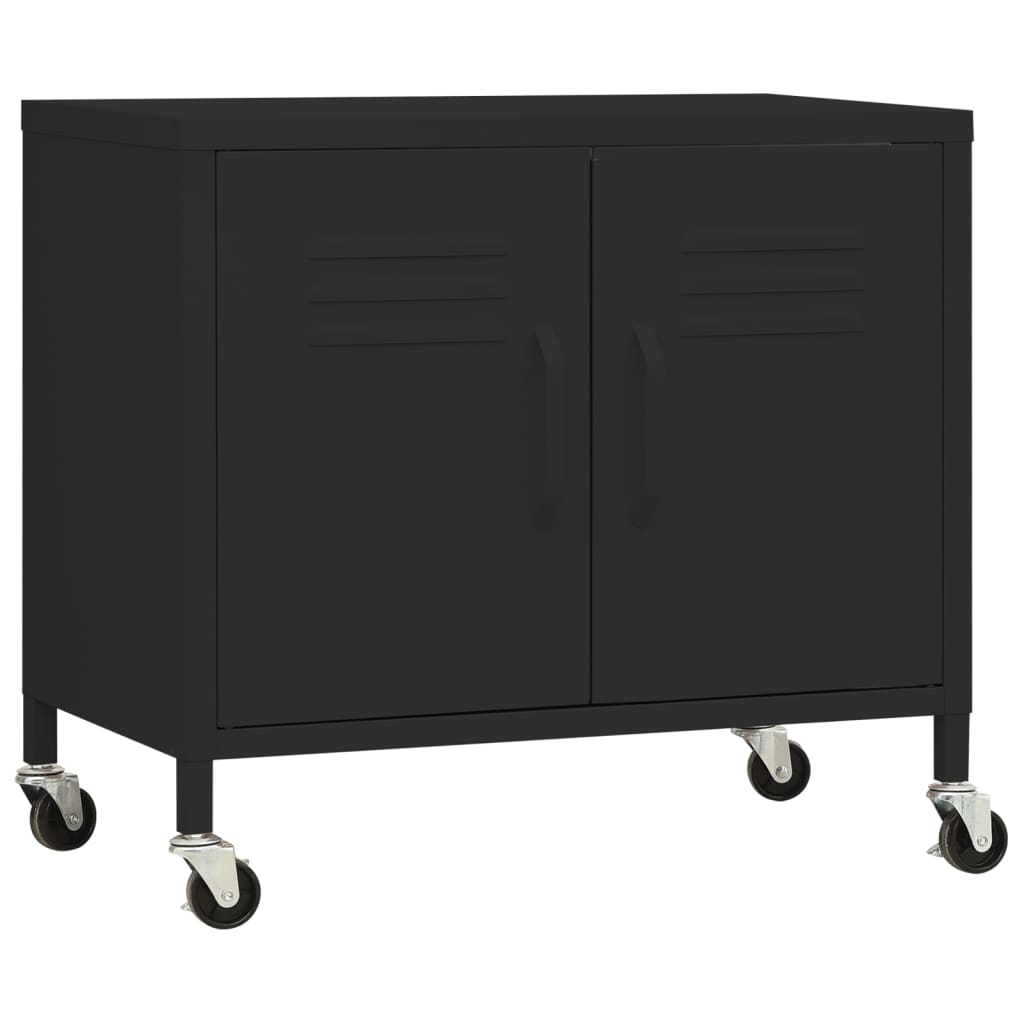 Lagerschrank Schwarz 60x35x56 cm Stahl Stilecasa