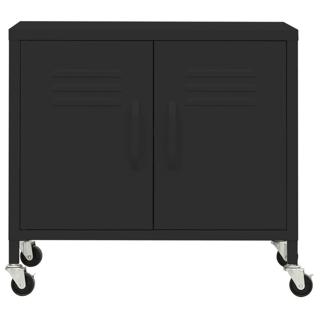 Lagerschrank Schwarz 60x35x56 cm Stahl Stilecasa