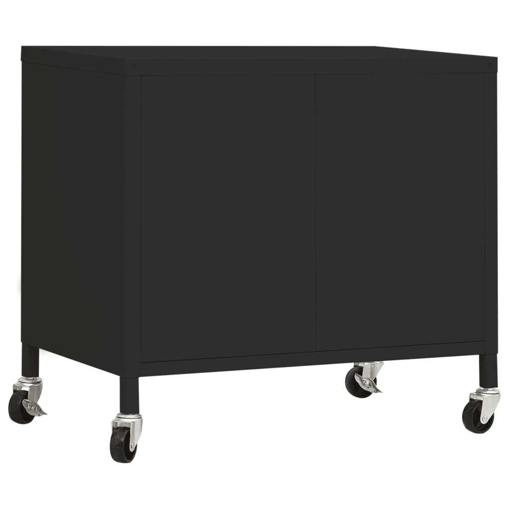 Lagerschrank Schwarz 60x35x56 cm Stahl Stilecasa