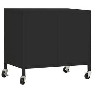 Lagerschrank Schwarz 60x35x56 cm Stahl Stilecasa