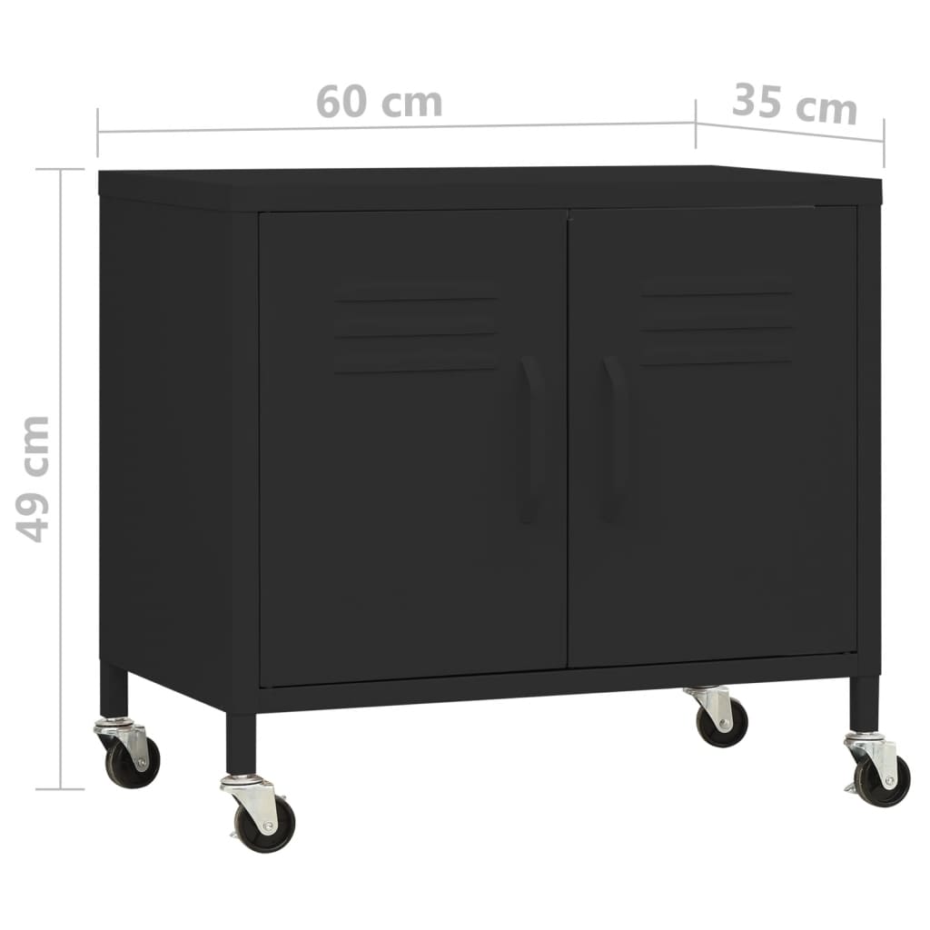 Lagerschrank Schwarz 60x35x56 cm Stahl Stilecasa