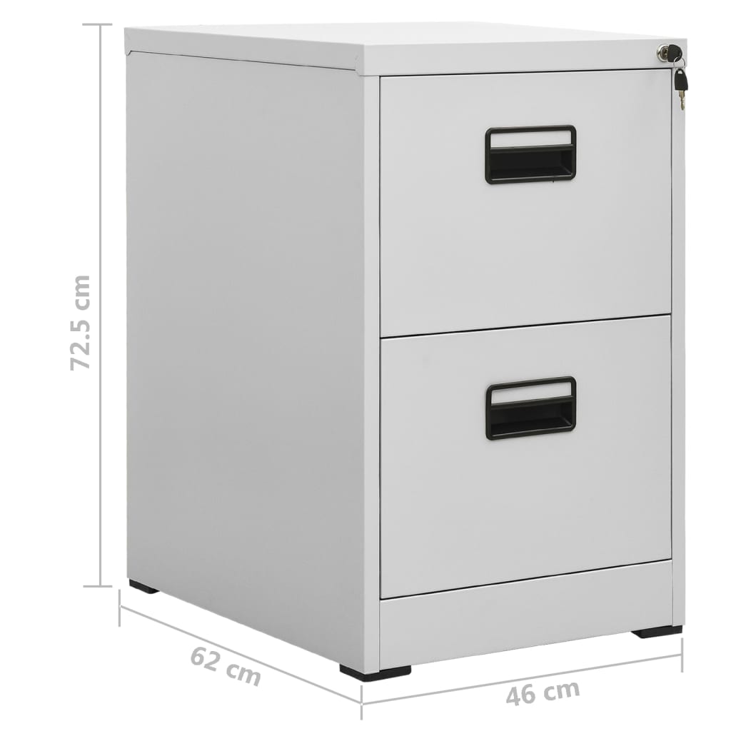 Aktenschrank Hellgrau 46x62x72,5 cm Stahl Stilecasa