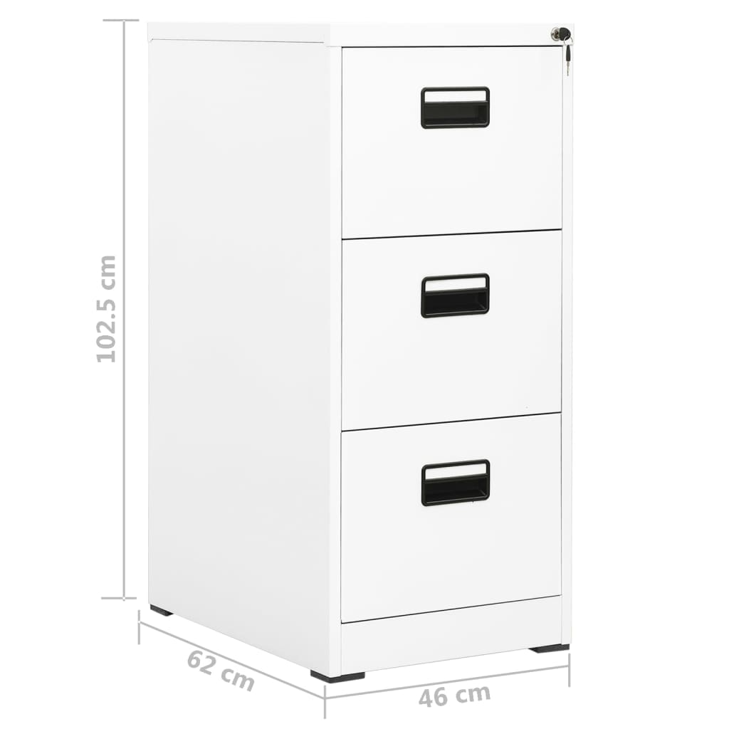 vidaXL Aktenschrank Weiß 46x62x102,5 cm Stahl