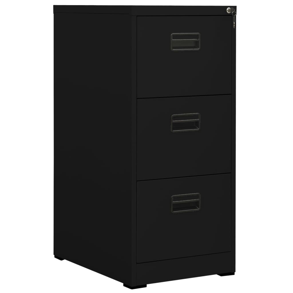 Aktenschrank Schwarz 46x62x102,5 cm Stahl Stilecasa