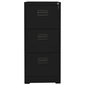 Aktenschrank Schwarz 46x62x102,5 cm Stahl Stilecasa