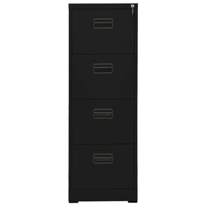 vidaXL Aktenschrank Schwarz 46x62x133 cm Stahl