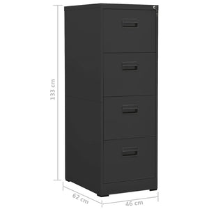 vidaXL Aktenschrank Anthrazit 46x62x133 cm Stahl