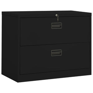 Aktenschrank Schwarz 90x46x72,5 cm Stahl