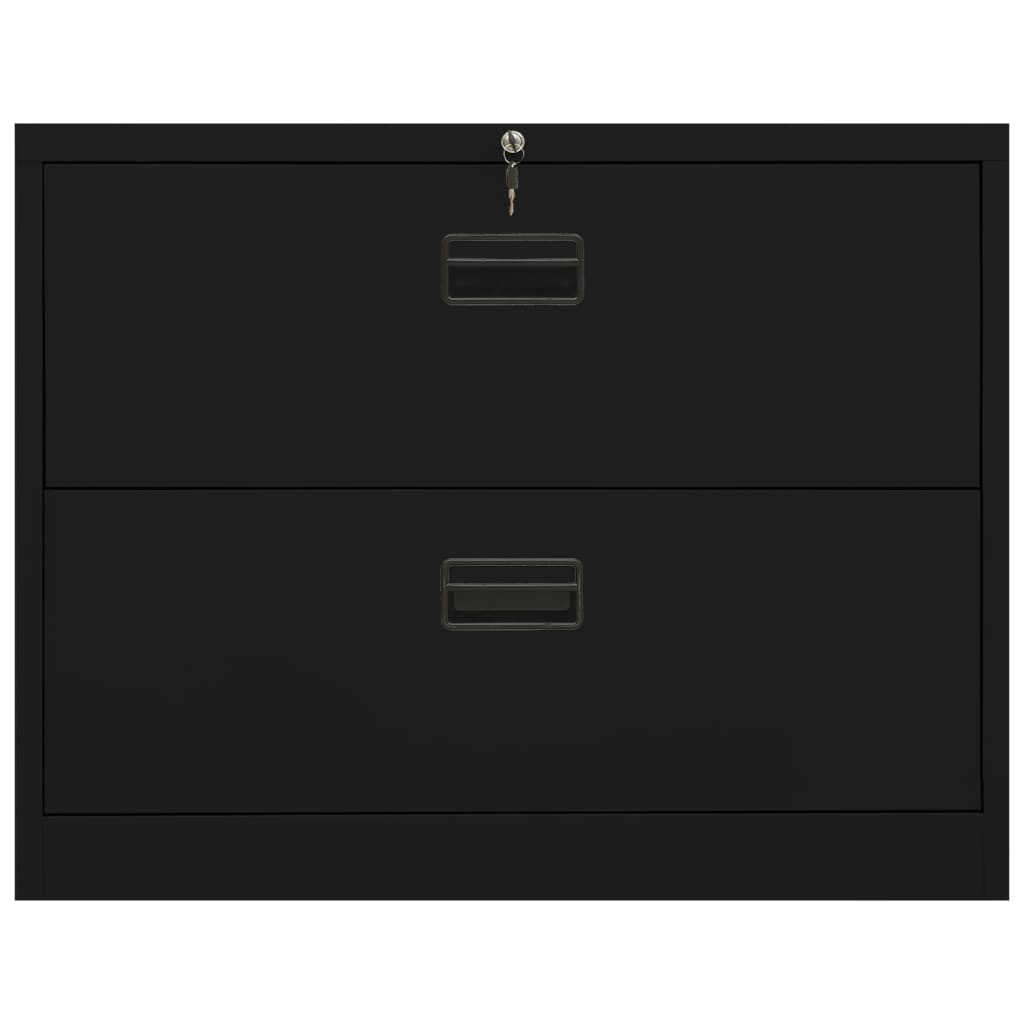 Aktenschrank Schwarz 90x46x72,5 cm Stahl