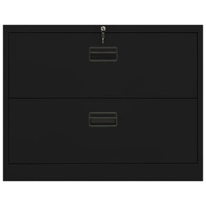 Aktenschrank Schwarz 90x46x72,5 cm Stahl