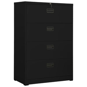 vidaXL Aktenschrank Schwarz 90x46x134 cm Stahl