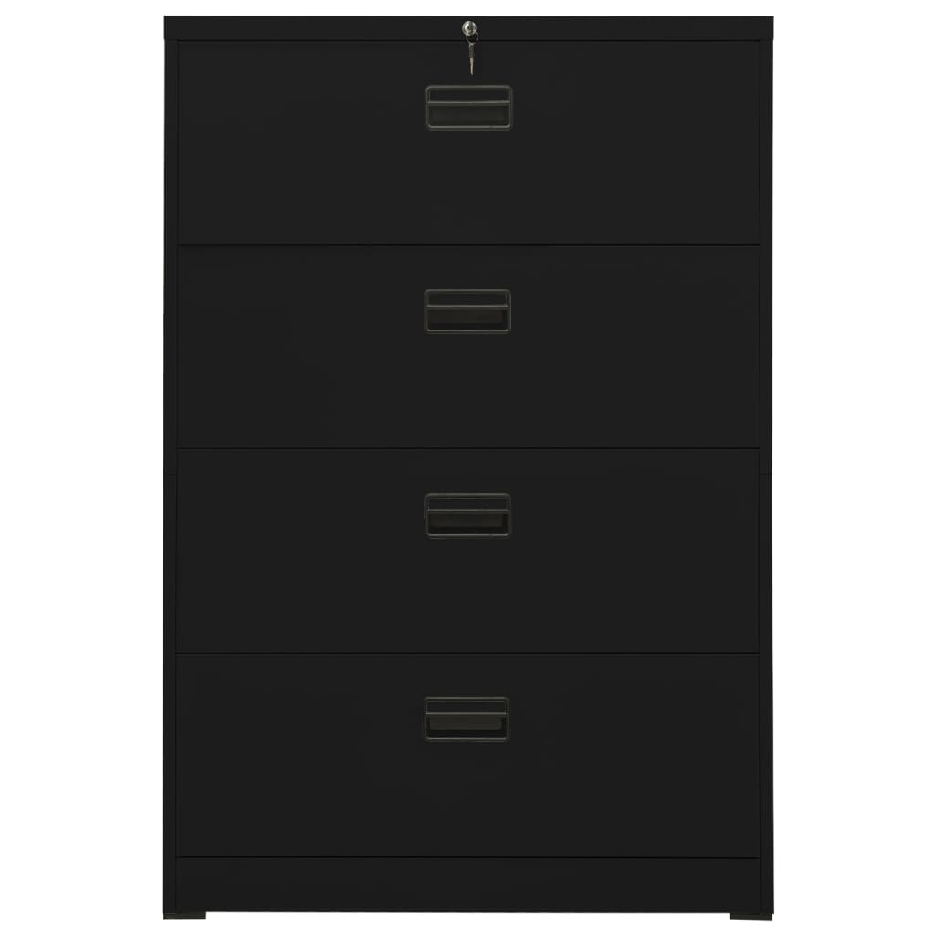 vidaXL Aktenschrank Schwarz 90x46x134 cm Stahl