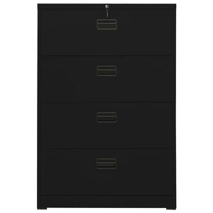 vidaXL Aktenschrank Schwarz 90x46x134 cm Stahl