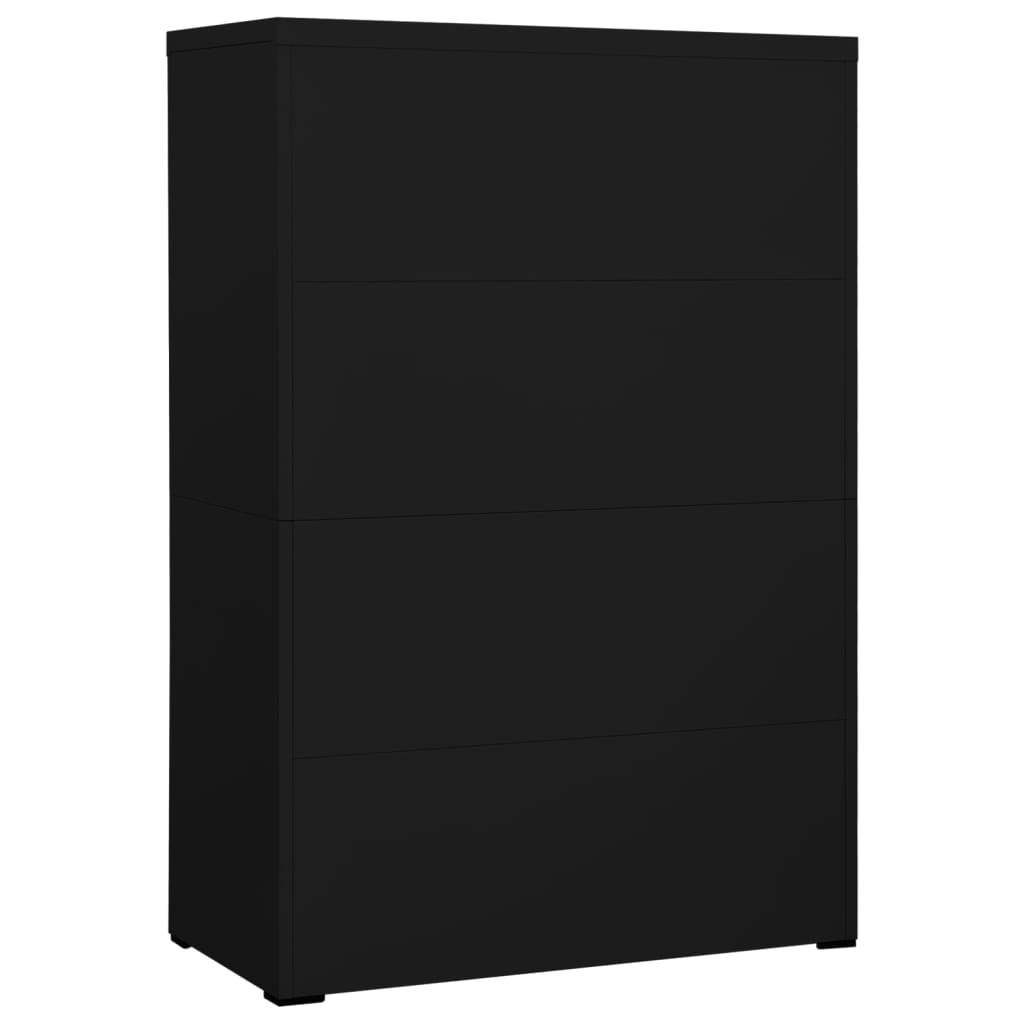 vidaXL Aktenschrank Schwarz 90x46x134 cm Stahl