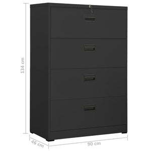 vidaXL Aktenschrank Anthrazit 90x46x134 cm Stahl