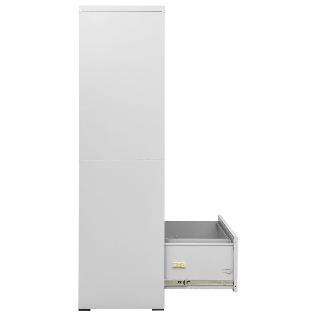 Aktenschrank Hellgrau 90x46x164 cm Stahl Stilecasa