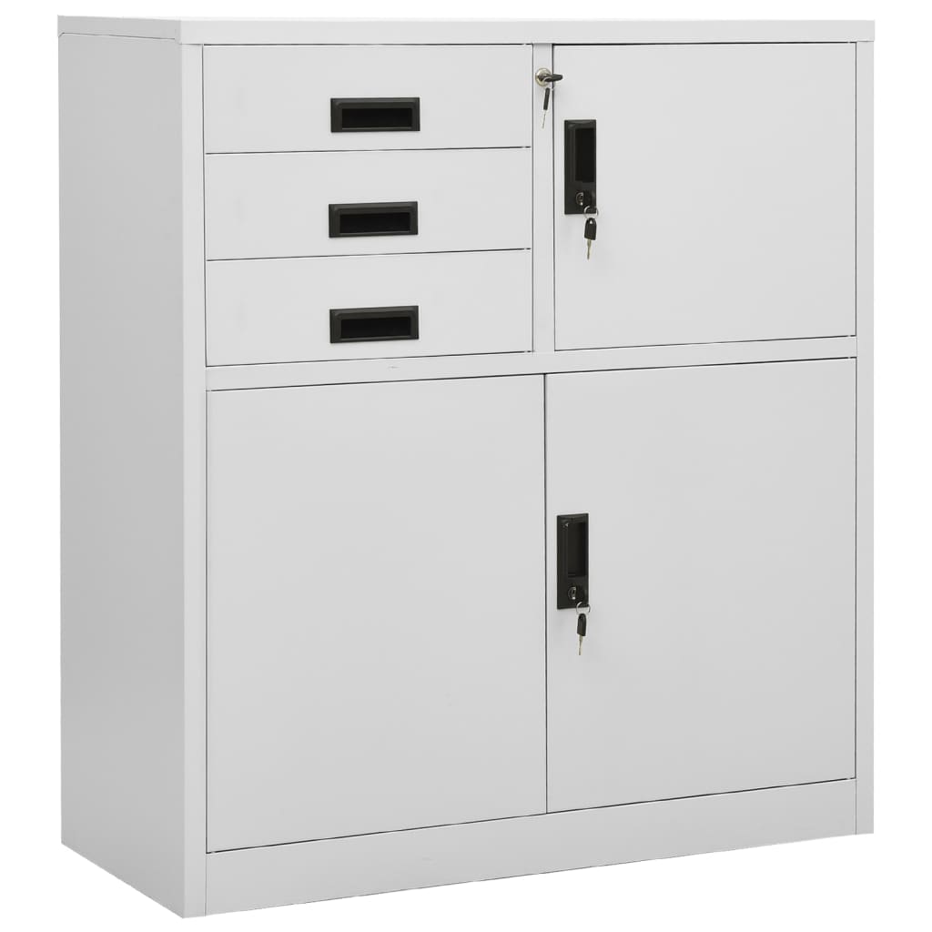 vidaXL Büroschrank Hellgrau 90x40x102 cm Stahl