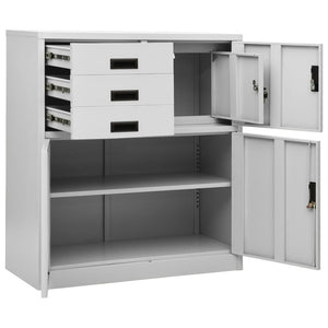 vidaXL Büroschrank Hellgrau 90x40x102 cm Stahl