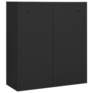 Büroschrank Anthrazit 90x40x102 cm Stahl Stilecasa