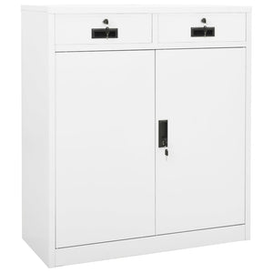 vidaXL Büroschrank Weiß 90x40x102 cm Stahl