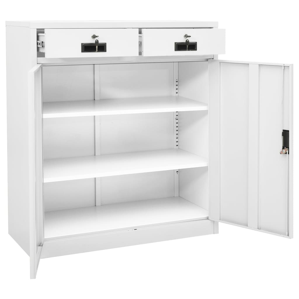 vidaXL Büroschrank Weiß 90x40x102 cm Stahl