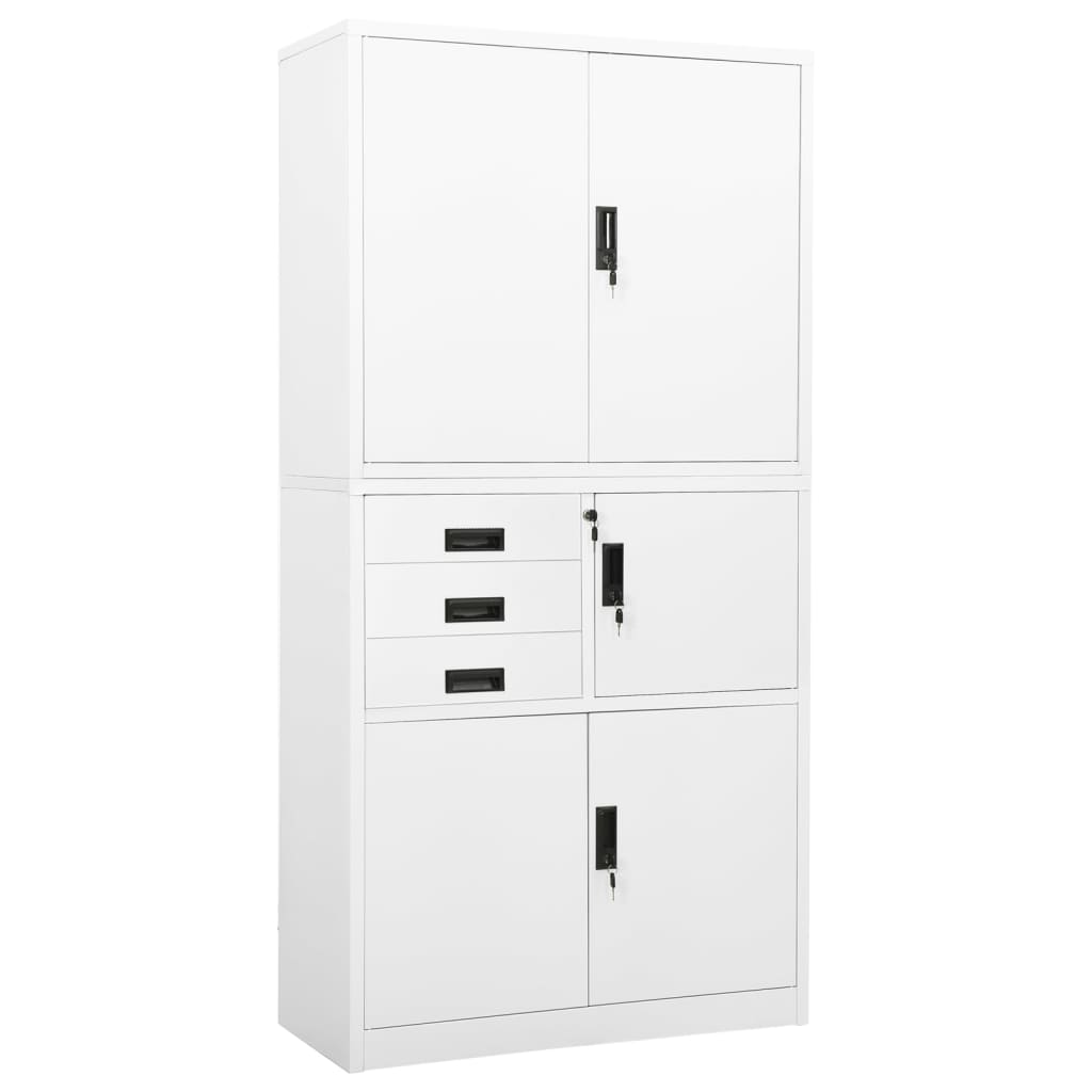 vidaXL Büroschrank Weiß 90x40x180 cm Stahl