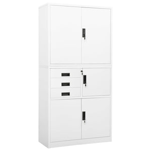 vidaXL Büroschrank Weiß 90x40x180 cm Stahl